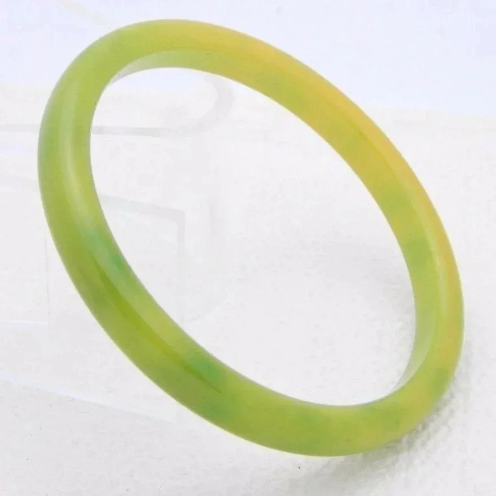 Green Yellow Marbled End of Days BAKELITE Bracelet